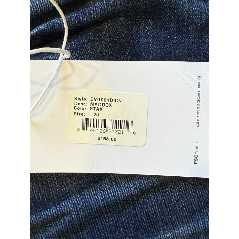 EDWIN MADDOX SLIM JEANS - Men's Size 31 X 31-DARK BLUE DENIM - STRETCH - NEW!! - Picture 2 of 7